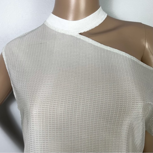 NEW RTA REVOLVE WHITE SHEER MESH T-SHIRT - Picture 3 of 10